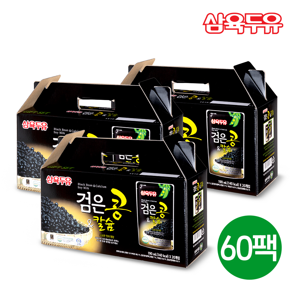 삼육두유 검은콩 & 칼슘 파우치 190ml 총 60팩