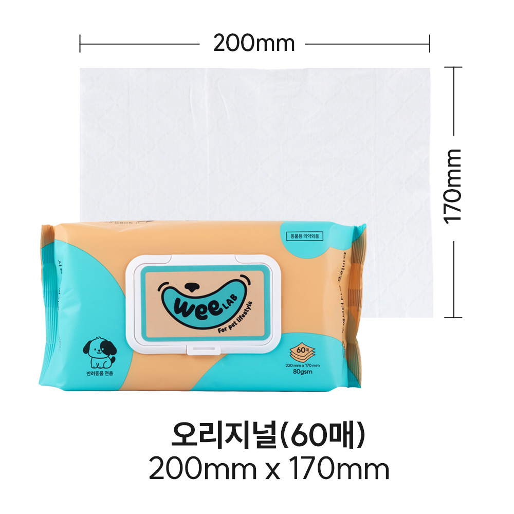 위랩 펫티슈 오리지널 1box (60매x6팩) 2