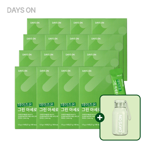 [데이즈온] [방송에서만]그린 아세로라 C 8+8박스(1.5g*14포*16박스)+보틀 1개