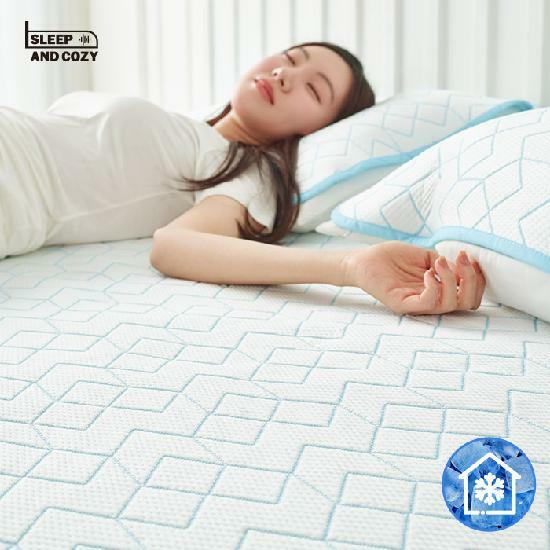 [삼성카드5%할인]슬립앤코지 냉감패드 2장 + 냉감베개커버 1장  (SS) 4