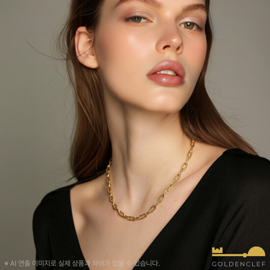 {골든클레프} 18K 새틴 클립 목걸이