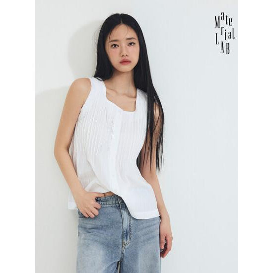 머티리얼랩 26SS 핀턱 슬리브리스 블라우스