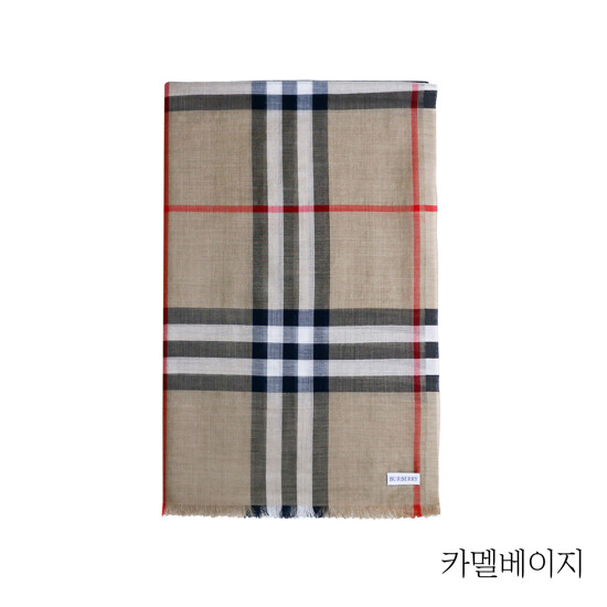 버버리 라이트 울 실크 스카프