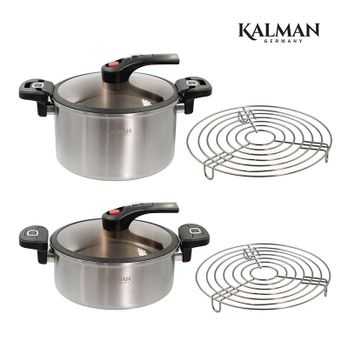 칼만 통3중 저압력냄비(6L+4L+뚜껑X2+그릴X2)