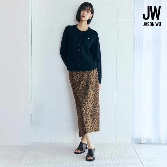제이슨우 26SS NEW Sena 어시메트릭 레오파드 새틴 스커트 (2 COLORS) [런칭 가격 69,900원] 2
