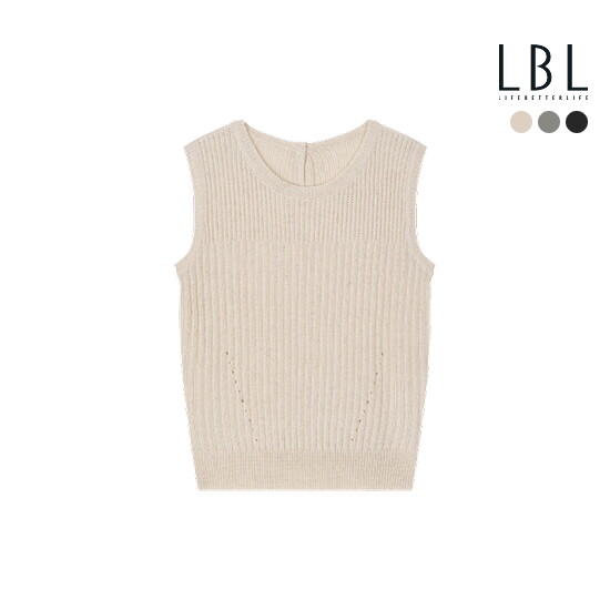 (런칭가 79,000원)26SS 프렌치린넨 블렌디드 슬리브리스 니트 3종 2