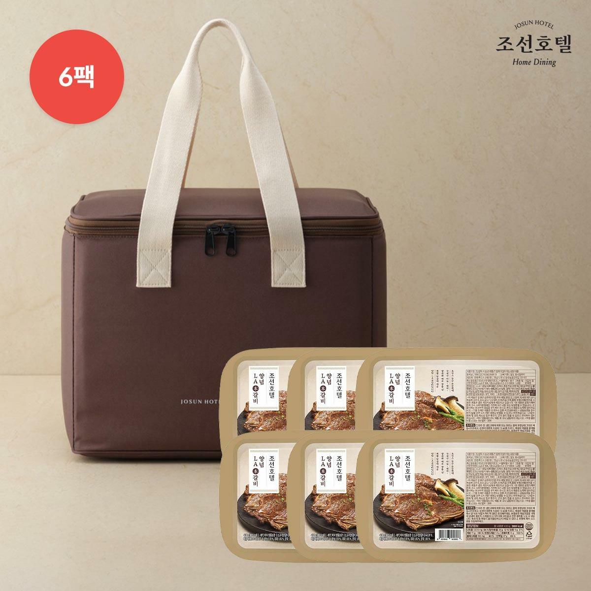 [우리카드5%할인]조선호텔 양념 LA갈비 400g X 6팩 + 보냉백 기프트세트