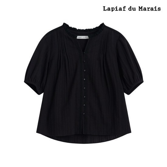 라삐아프 26SS 레이스 트리밍 라이트 썸머 블라우스 2종(썸머블랙+크림) 4