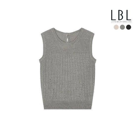 (런칭가 79,000원)26SS 프렌치린넨 블렌디드 슬리브리스 니트 3종 3