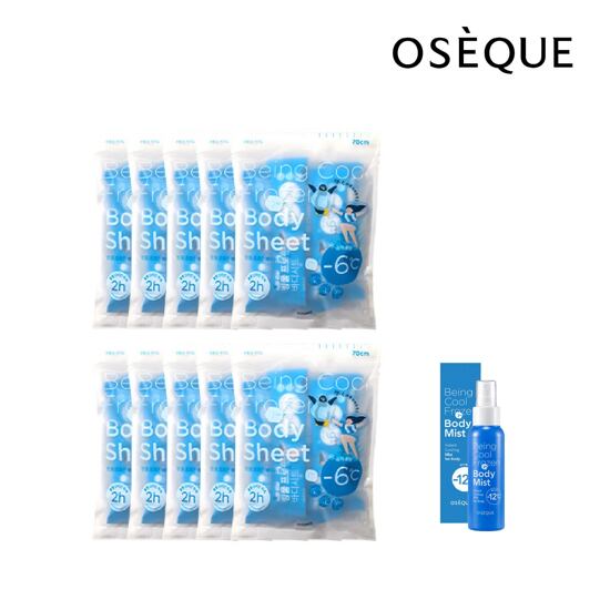 [싱글세트] 오제끄 빙쿨 프로즌 쿨링타월 50매+바디 미스트 1개