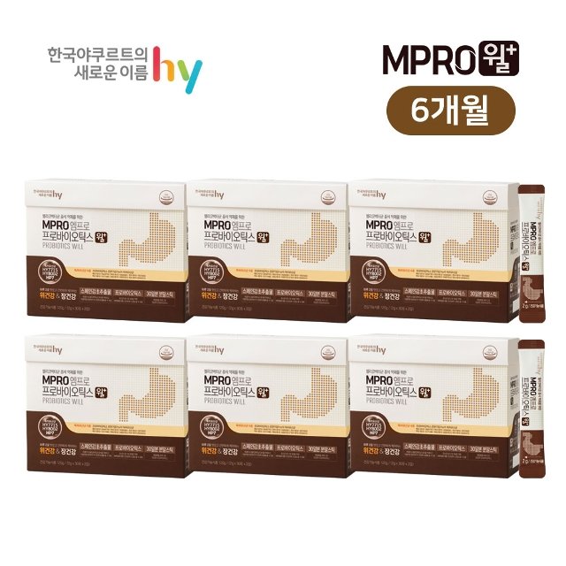 한국야쿠르트 엠프로 프로바이오틱스 윌 플러스 6박스 (6개월분)