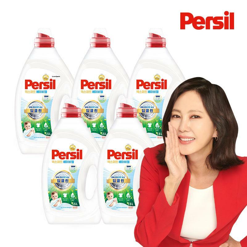 [삼성카드5%할인]퍼실 아이코닉 베이비젤 1.5L 5개 (일반&드럼 겸용) 