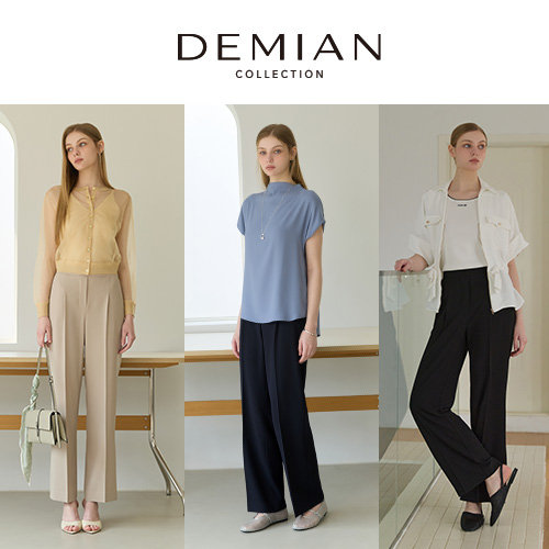 [방송에서만][데미안(DEMIAN)] 26SS 뉴 클래식 모노크롬 원턱 팬츠 3종