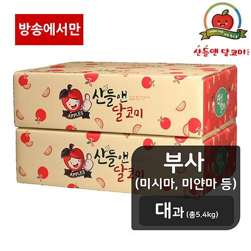 [방송에서만][산들앤,대과] 산들앤 달코미 세척사과 2.7kg x 2박스(총 5.4kg)