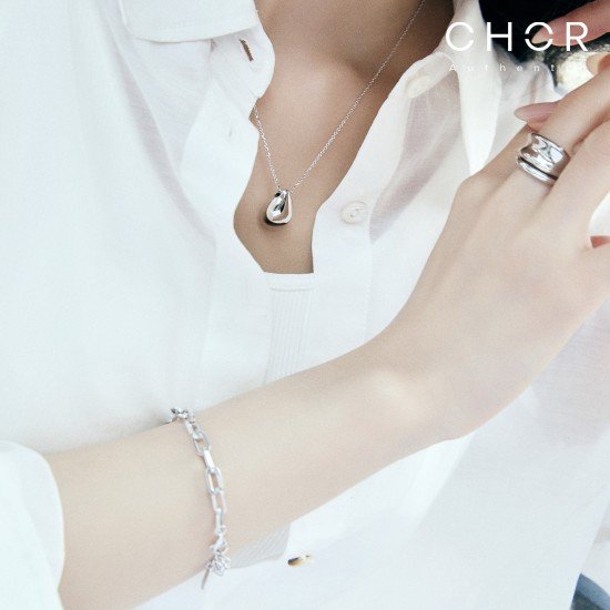 코어 어센틱 SILVER 925 코어 빅볼륨 물방울 목걸이+(방송 중)바게트 15캐럿 테니스 팔찌