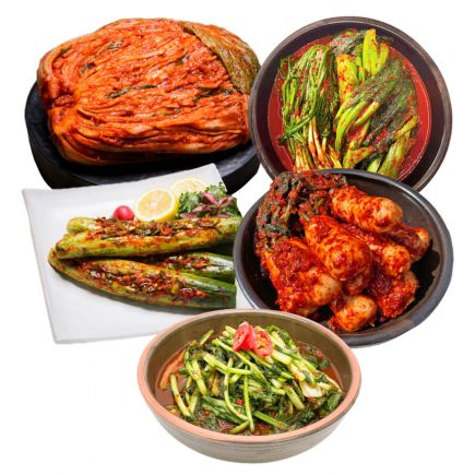 도미솔김치 포기 5kg+열무2kg+오이통2kg+쪽파갓2kg+총각2kg(총5종,13kg) 