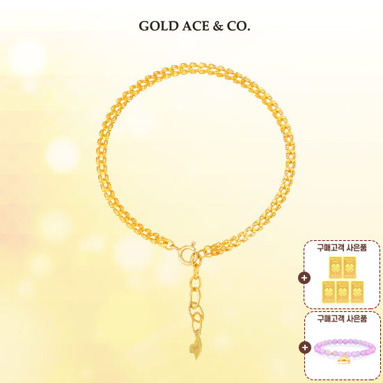 24K 순금 NEW 베누스 팔찌 + 24K 순금 클로버 골드 5종 + 14K 금볼 테일 천연석 팔찌