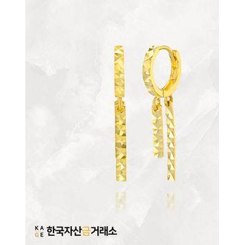 한국자산금거래소 KAGE18K 스퀘어 컷팅 드롭 귀걸이