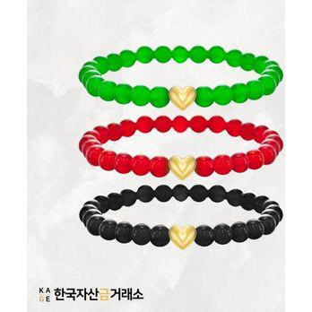 한국자산금거래소 KAGE18K 통통 하트 천연석 팔찌