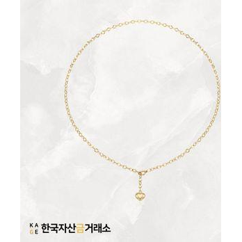 한국자산금거래소 KAGE18K 볼륨 하트 체인 목걸이