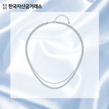 한국자산금거래소 실버  두줄 눈꽃 컷팅 체인 목걸이