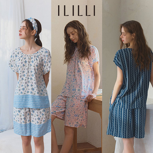 [앱10%할인][아이릴리]26SS 인견 100% 블룸 라글란 이지웨어 셋업 3세트(6종)