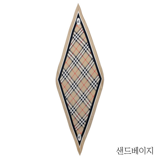버버리 체크 로고 실크 스카프