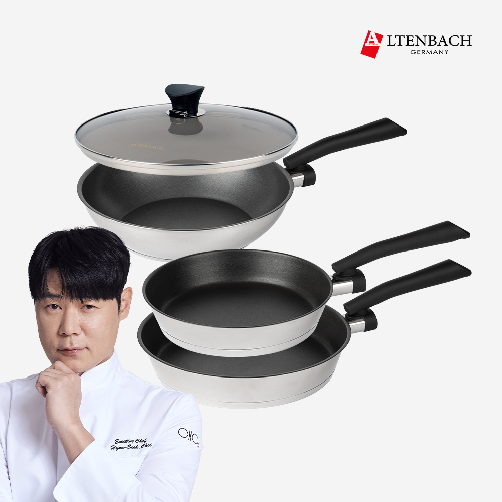 [CJ특별가] 디펜더스 프라이팬(24팬+28팬+28웍+28커버) 인덕션후라이팬 24팬28팬28웍28커버 세트