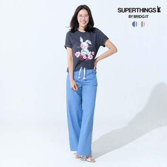 ○[바이브리짓X슈퍼띵스] 26SS 썸머 와이드 스트링 데님팬츠 2