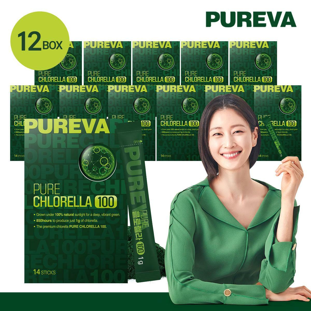 (방송에서만 2박스 더!)[이현이 Pick] 퓨레바 퓨어 클로렐라 100 14포 x 12박스 (총 168포)[P]