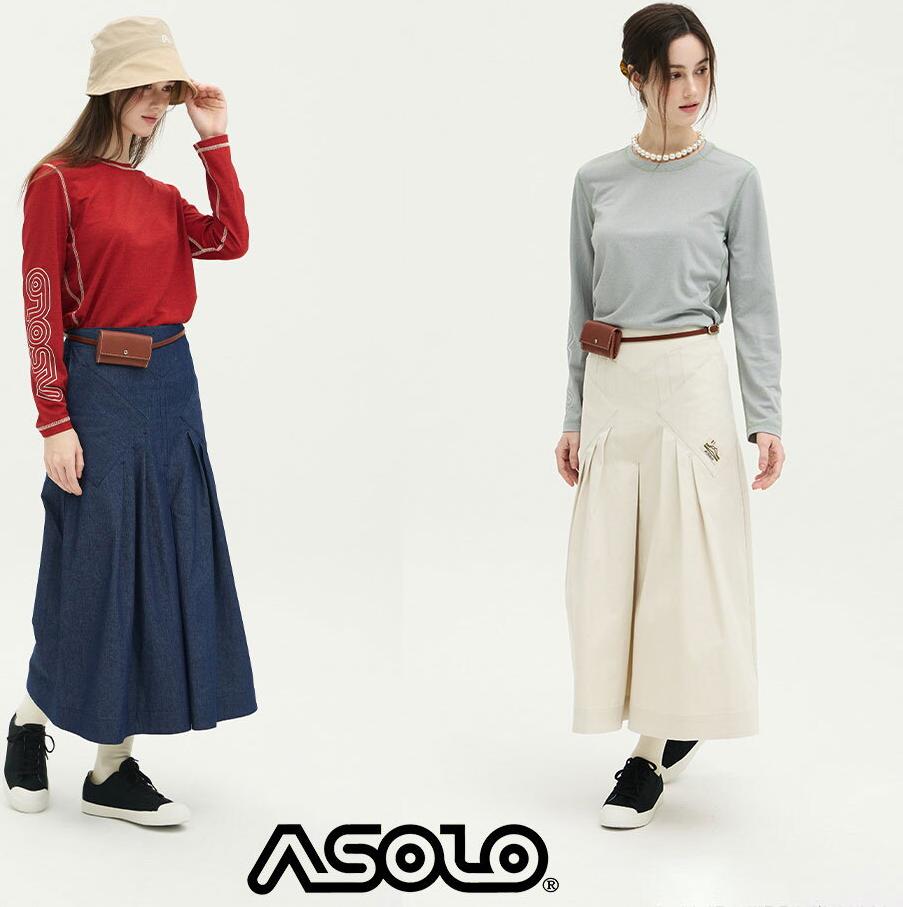 아솔로 26SS 여성 코비 데님 스커트