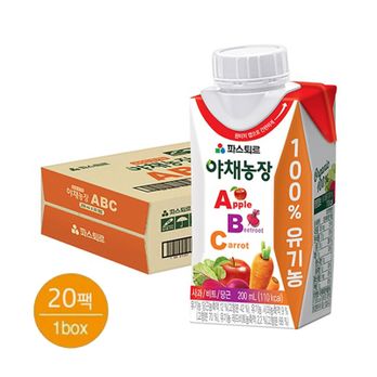 파스퇴르 야채농장 100% 유기농 ABC 200ml 20팩