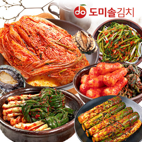 [도미솔/5종 11kg]사랑채포기김치5kg+열무김치2kg+오이통김치1kg+왕자총각김치2kg+파김치1Kg