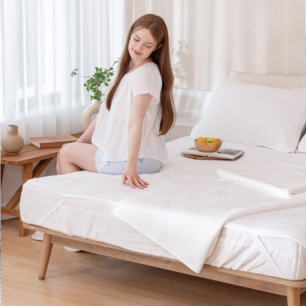 [퀸2+4] 바이빔 3중직 스노우 쿨냉감 패드(2장)+쿨냉감 베개커버(4장) 3