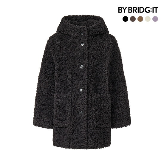 ○ 26FW 컬링 호주산 양모100 후드 하이넥 하프코트 3