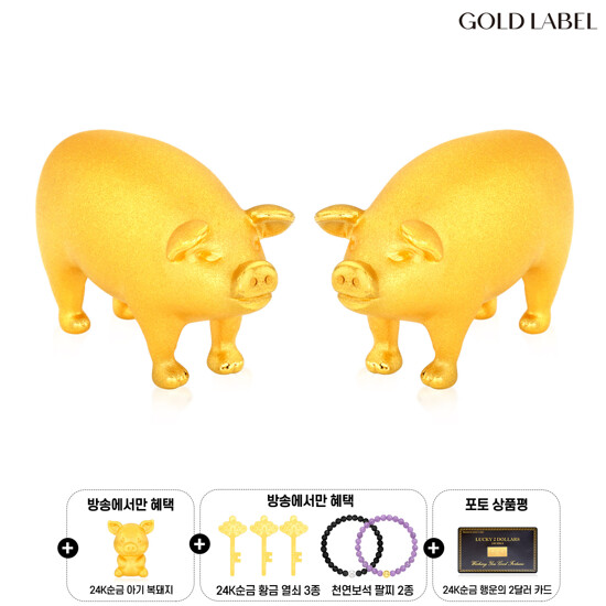 [NEW] [30만원 절감효과] 99.9 24K 순금 행운 복돼지 세트 + BIG 6 찬스