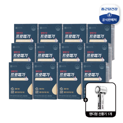 [건강동행] 프로메가 식물성알티지오메가3 12개월 (12박스) + 핸디선풍기