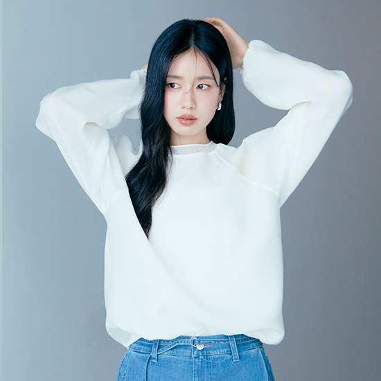 [최초가69,9000원] 26SS 린넨블렌드 시스루 스웻블라우스