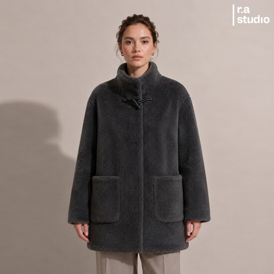 (B)라스튜디오 26FW 양모100 하프코트