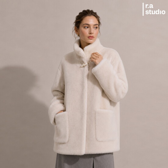 (B)라스튜디오 26FW 양모100 하프코트 3