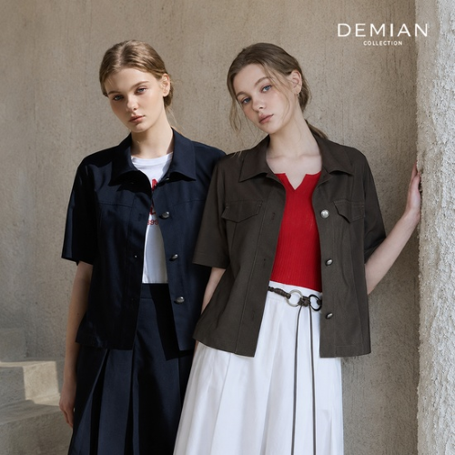 [데미안(DEMIAN)] 26SS 아카이브 린넨 블렌딩 스트레치 하프 썸머 자켓 2종 (린넨브라운)