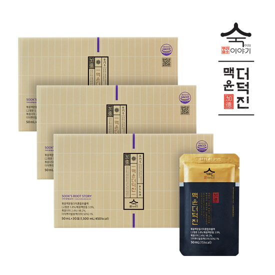 숙이의 뿌리효소 이야기 맥윤 더덕진 30포X3박스, 총 90포