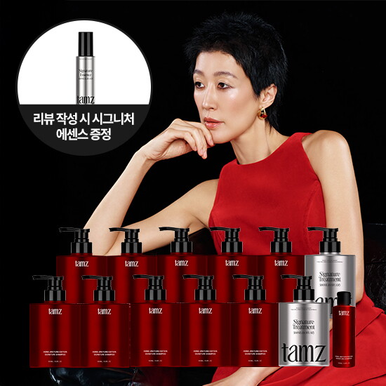 [살롱 패키지] 탐즈 샴푸 500ml*10통+샴푸 100ml*1통+트리트먼트 500ml*2통+[리뷰시]헤어 에센스 100ml*1통