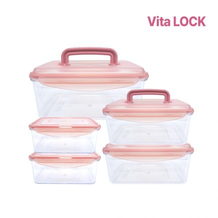 [VITALOCK]트라이탄 밀폐용기 대용량 5개 (4500ml 특대형 포함)