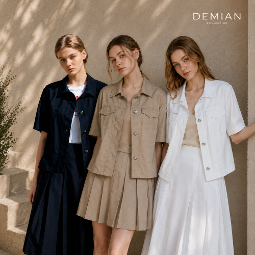 [데미안(DEMIAN)] 26SS 아카이브 린넨 블렌딩 스트레치 하프 썸머 자켓 2종 (베이지, 아이보리)