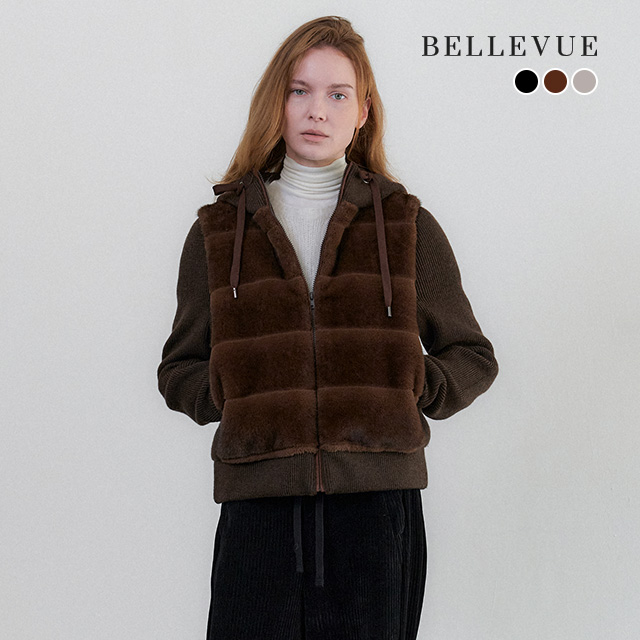 [온플] 25FW FAUX 퍼 후드 다운 점퍼 2