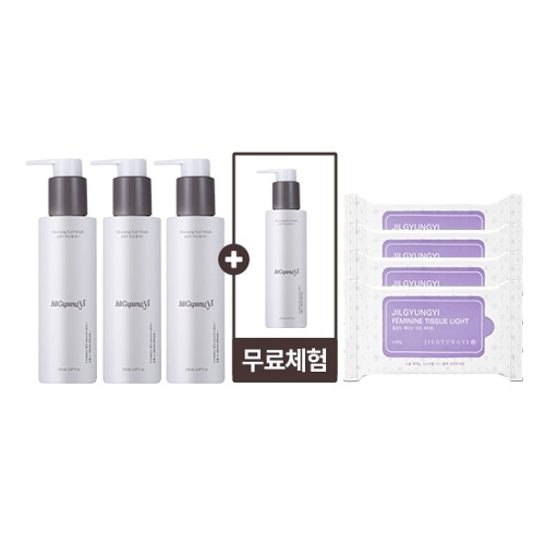 [질경이] [최다구성 특집]비건 모닝젤 클렌저(150ml) 4병 + 페미닌티슈 라이트(10매입) 4개