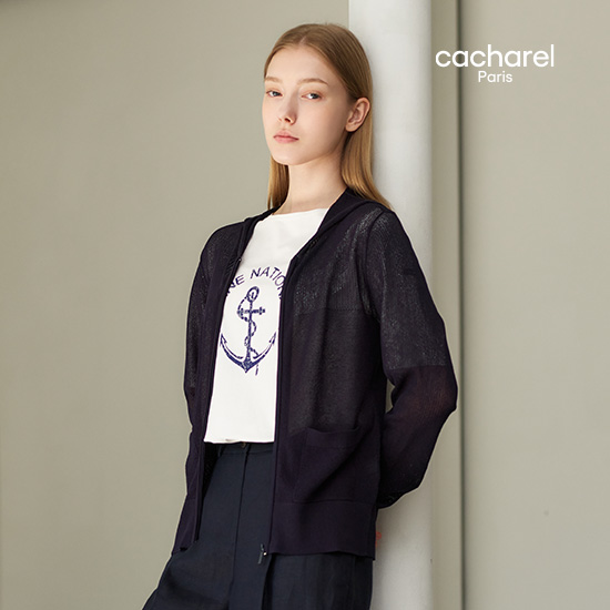 [최초가 79,900원] 25SS 시스루 블록 후드 집업 3종 3