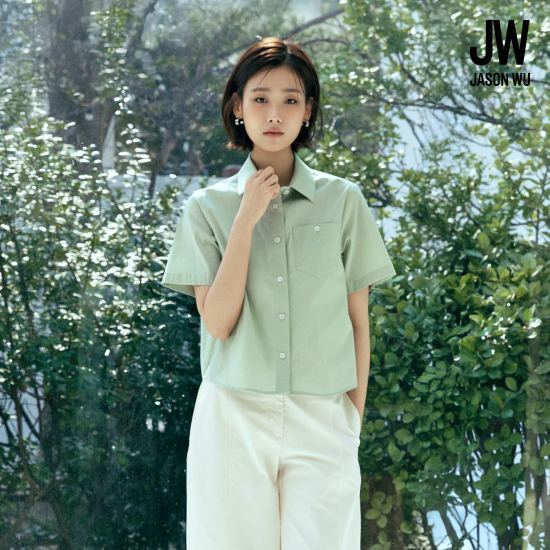 제이슨우 26SS Ayla 코튼 하프슬리브 셔츠 3종 (네이비,화이트 공통 2종 + 블루 or 민트 택1) [런칭 가격 79,900원] 4