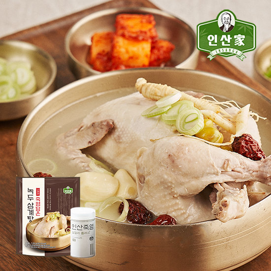 인산가 죽염담은 녹두삼계탕 1.2kg*7팩 + 인산가 4회 구운 죽염 150g*1통 3